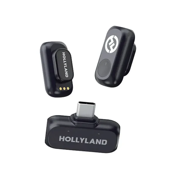 Hollyland LARK A1 2.4GHz 2-Person Wireless Mini Duo Lav Mic System w/USB-C, Gray