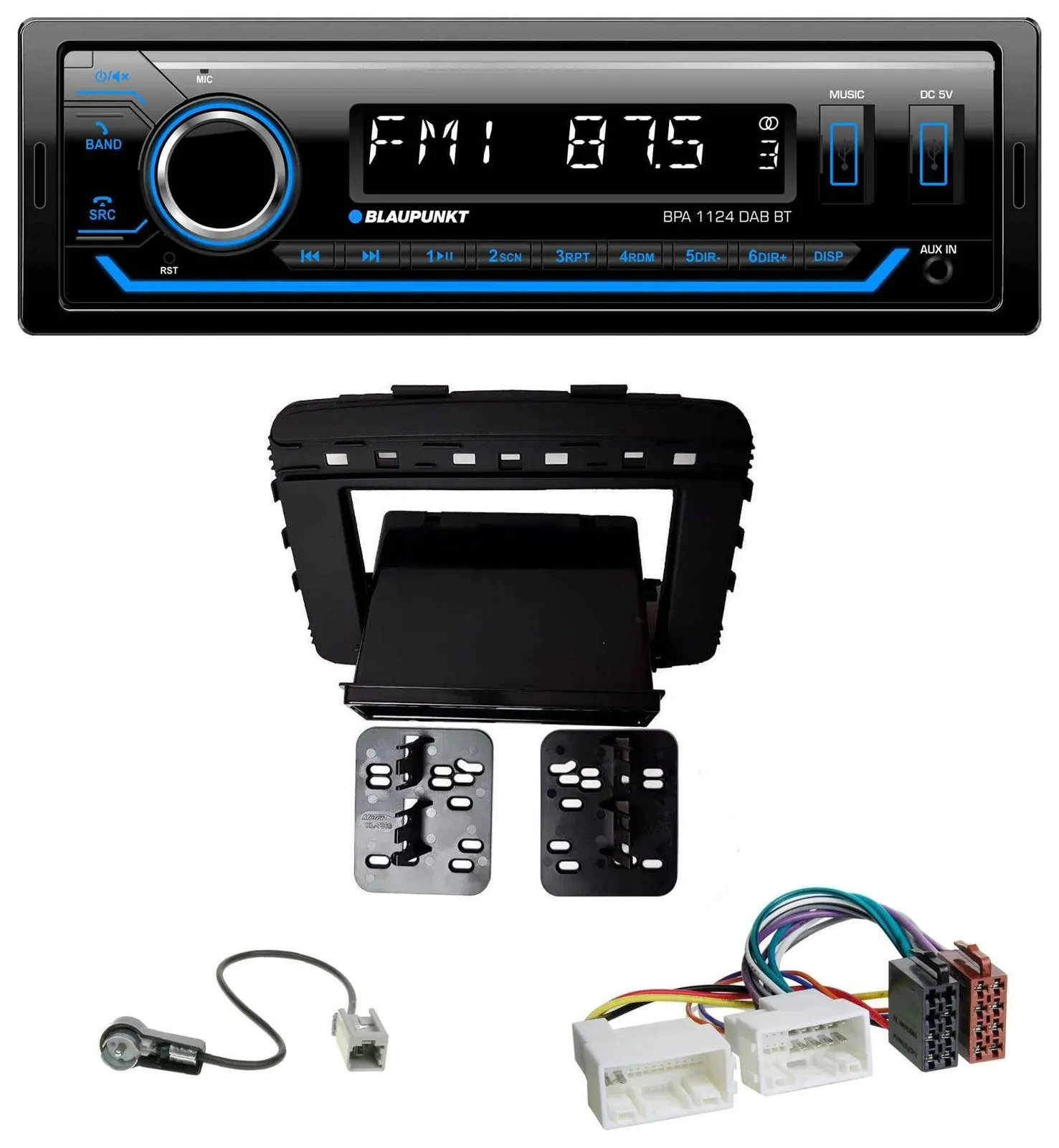 Blaupunkt Bluetooth USB DAB MP3 Autoradio für Kia Sorento (UM, ab 03/2015)