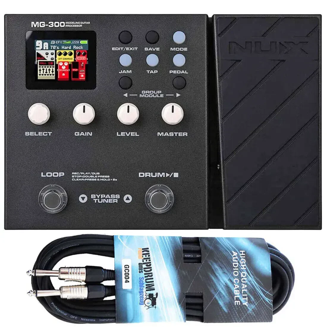 NUX MG-300 Multi-Effektgerät + Klinkenkabel