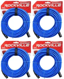 Микрофонный кабель Rockville RCXFM50P-BL Blue 15.25 м (4 штуки)