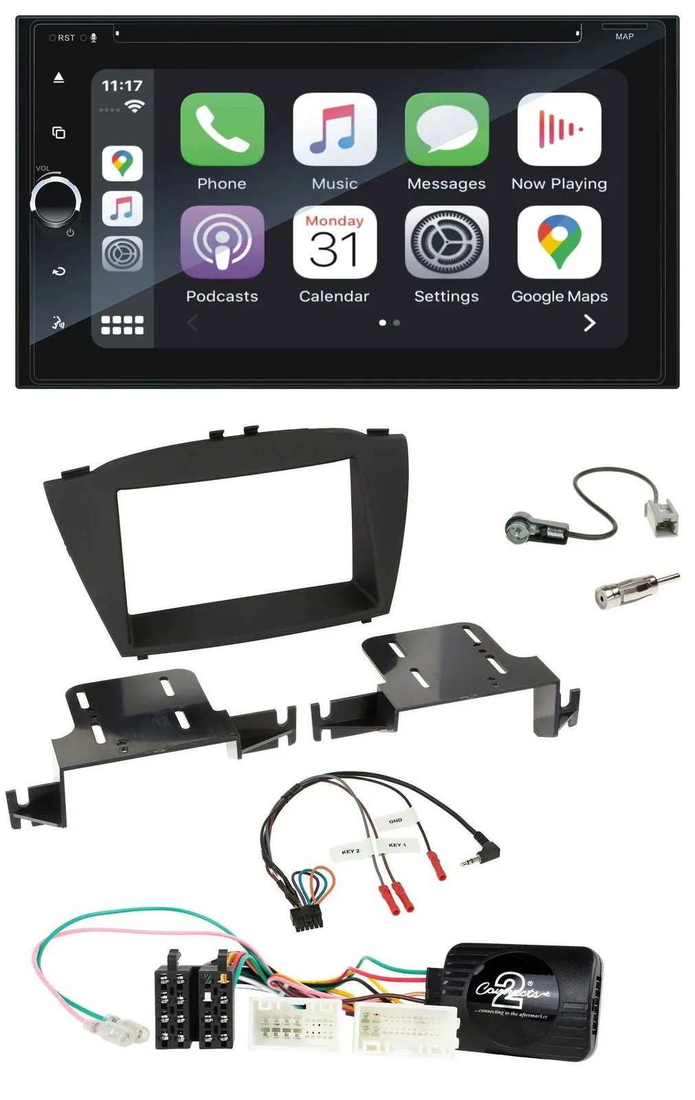 Blaupunkt USB DAB Bluetooth 2DIN TMC Lenkrad Navigation für Hyundai ix35 ab 2013