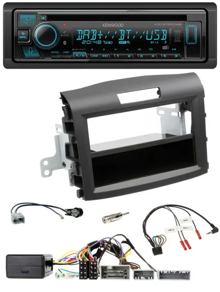 Kenwood Bluetooth DAB CD Lenkrad USB Autoradio für Honda CR-V ab 2013 schwarz