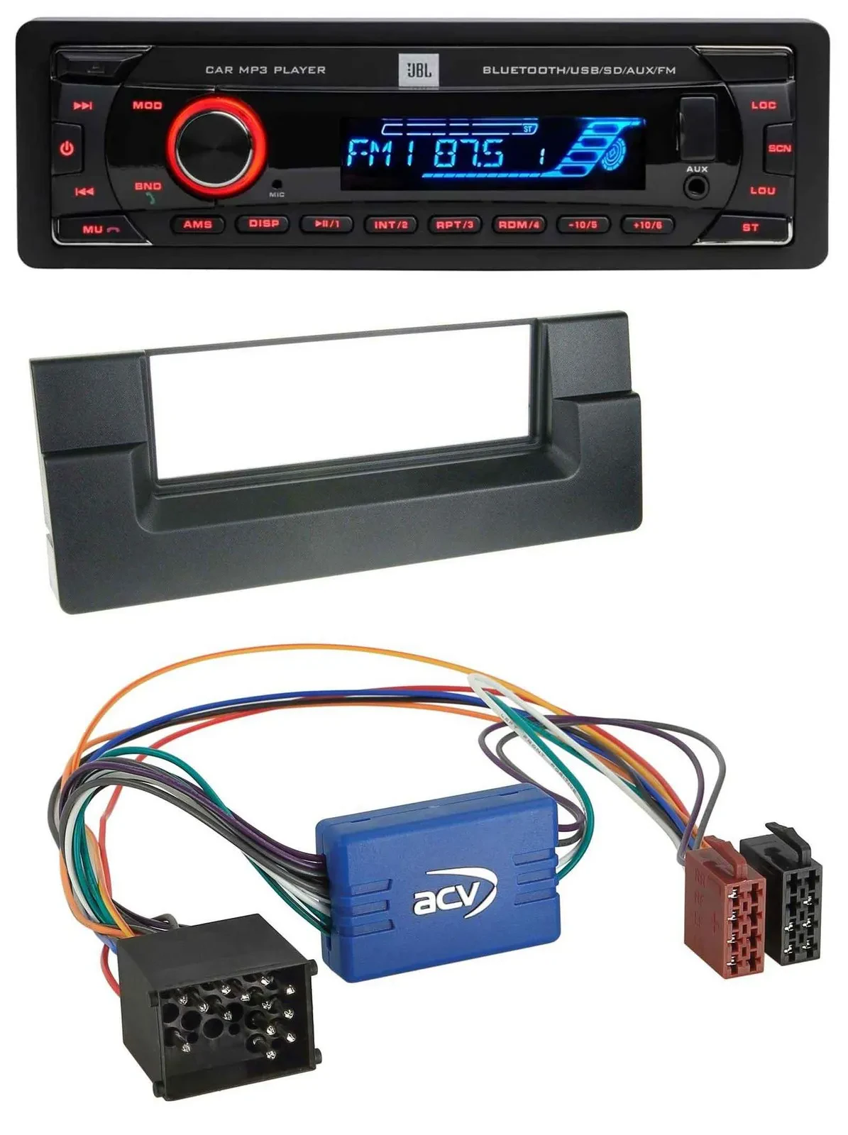 JBL AUX MP3 USB Bluetooth SD Autoradio für BMW 5er E39 X5 E53 Aktivsystem Rundpi