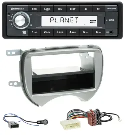 Continental USB MP3 AUX 1DIN Autoradio für Nissan Micra (10-13 K13) silber
