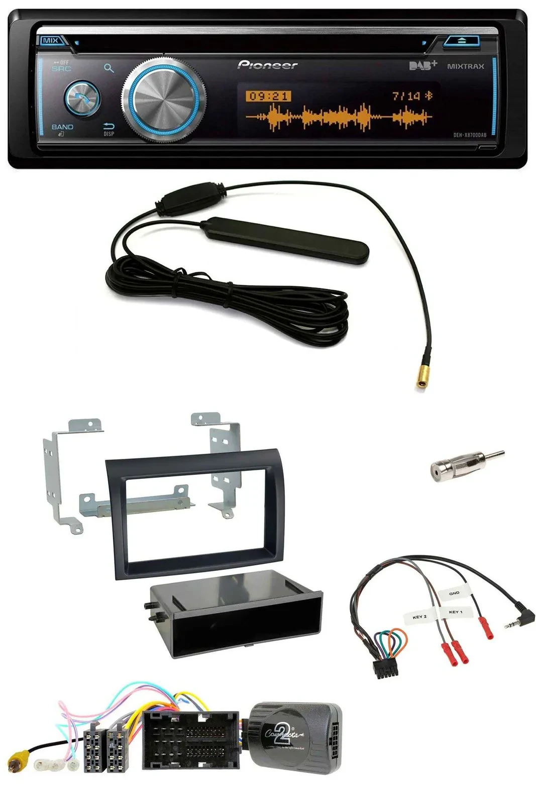 Автомагнитола для Citroen Jumper (с 2014) Pioneer CD/USB/Bluetooth/DAB, поддержка кнопок на руле