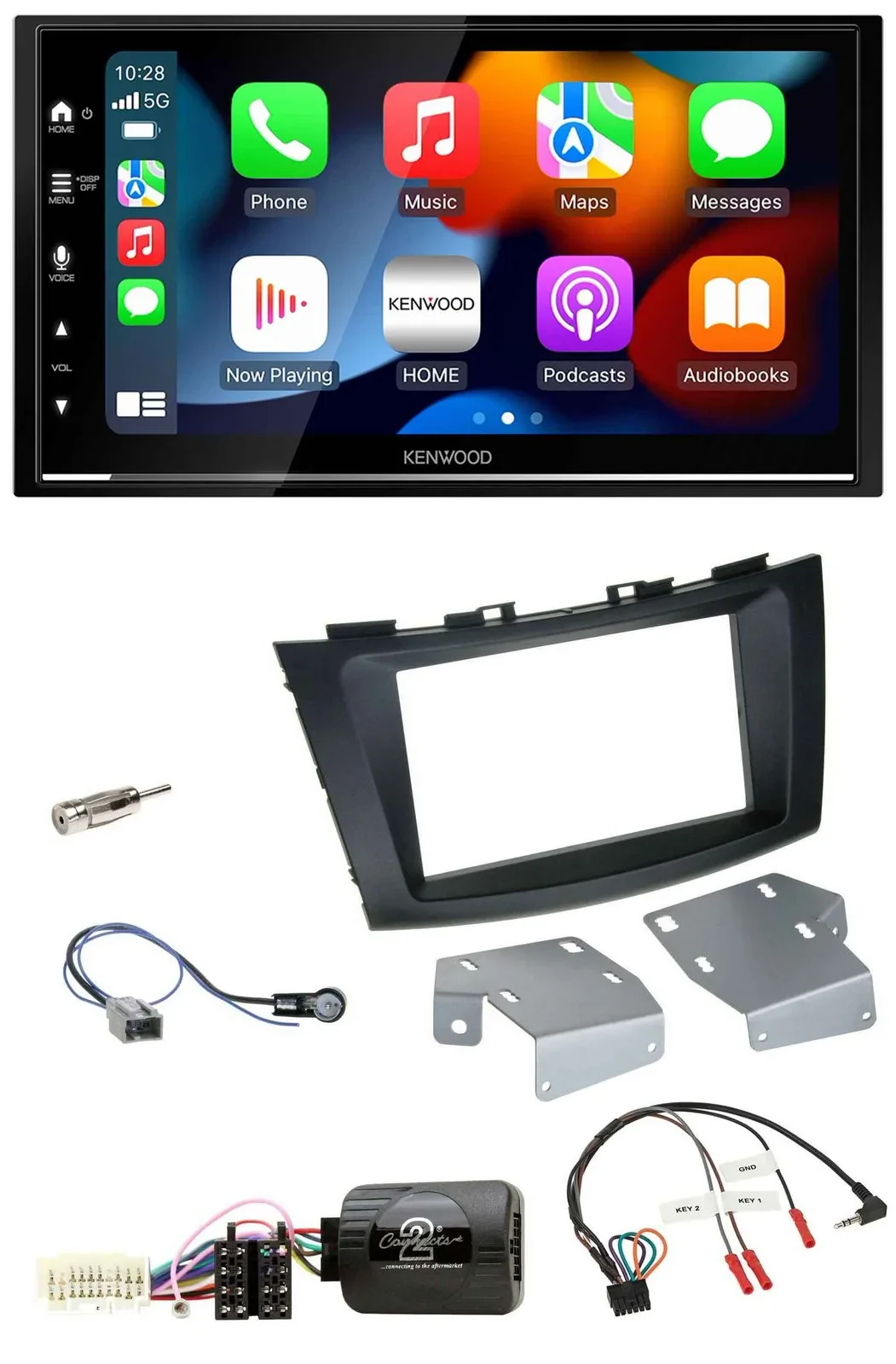Kenwood DAB USB Bluetooth 2DIN Lenkrad Autoradio für Suzuki Swift ab 2011