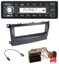 Continental MP3 AUX USB DAB 1DIN Autoradio für Ford Mondeo S-Max 07-14 schwarz