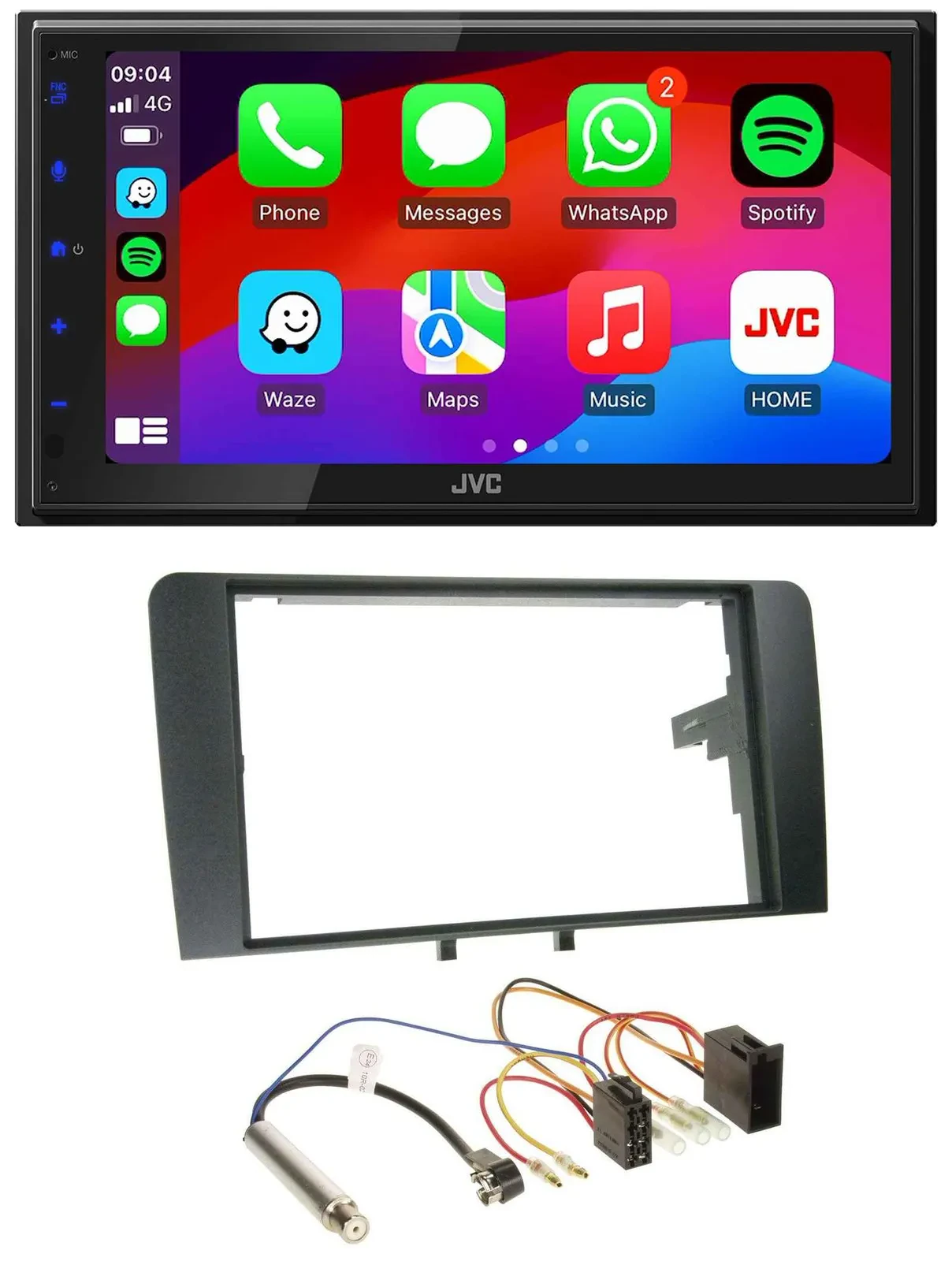 JVC Bluetooth USB MP3 2DIN DAB Autoradio für Audi A3 8P 2003-2006 ISO