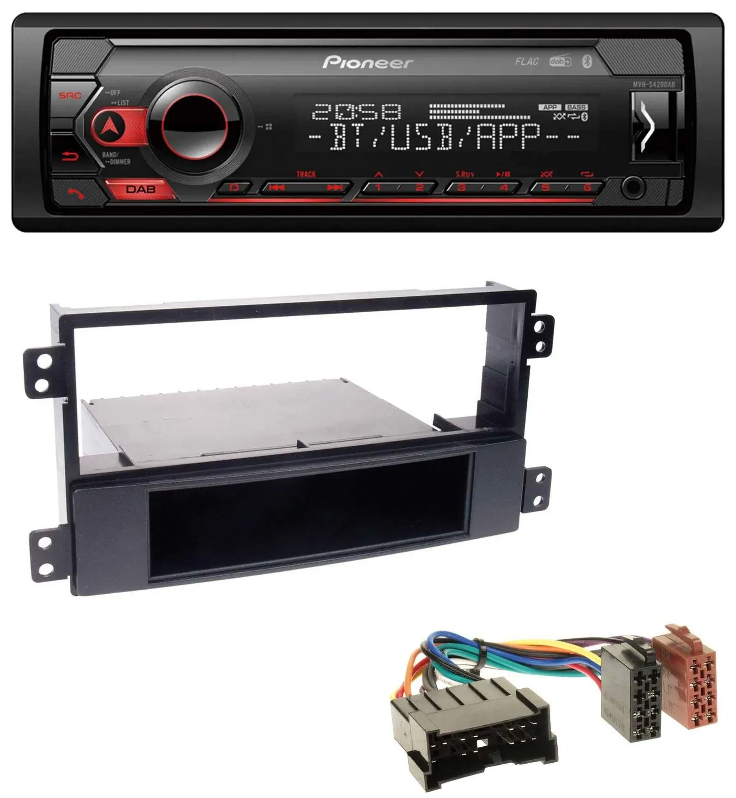 Pioneer MP3 USB DAB Bluetooth Autoradio für Hyundai Sonata NF 02-05 schwarz
