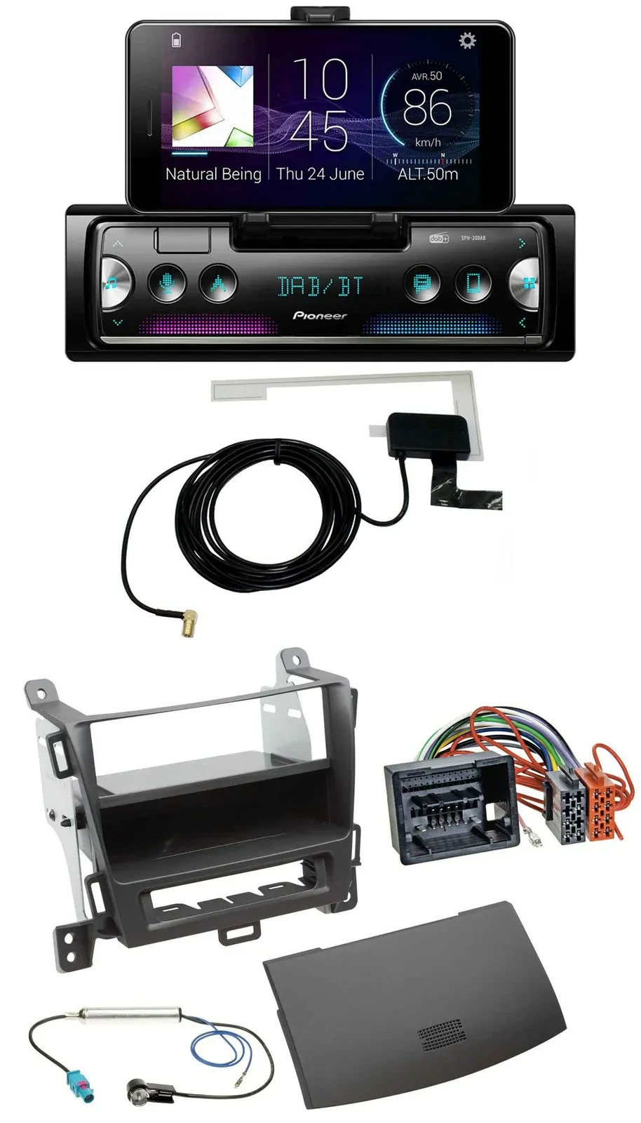 Автомагнитола Pioneer DAB, Bluetooth, MP3, USB для Opel Zafira Tourer (с 2012), чёрный