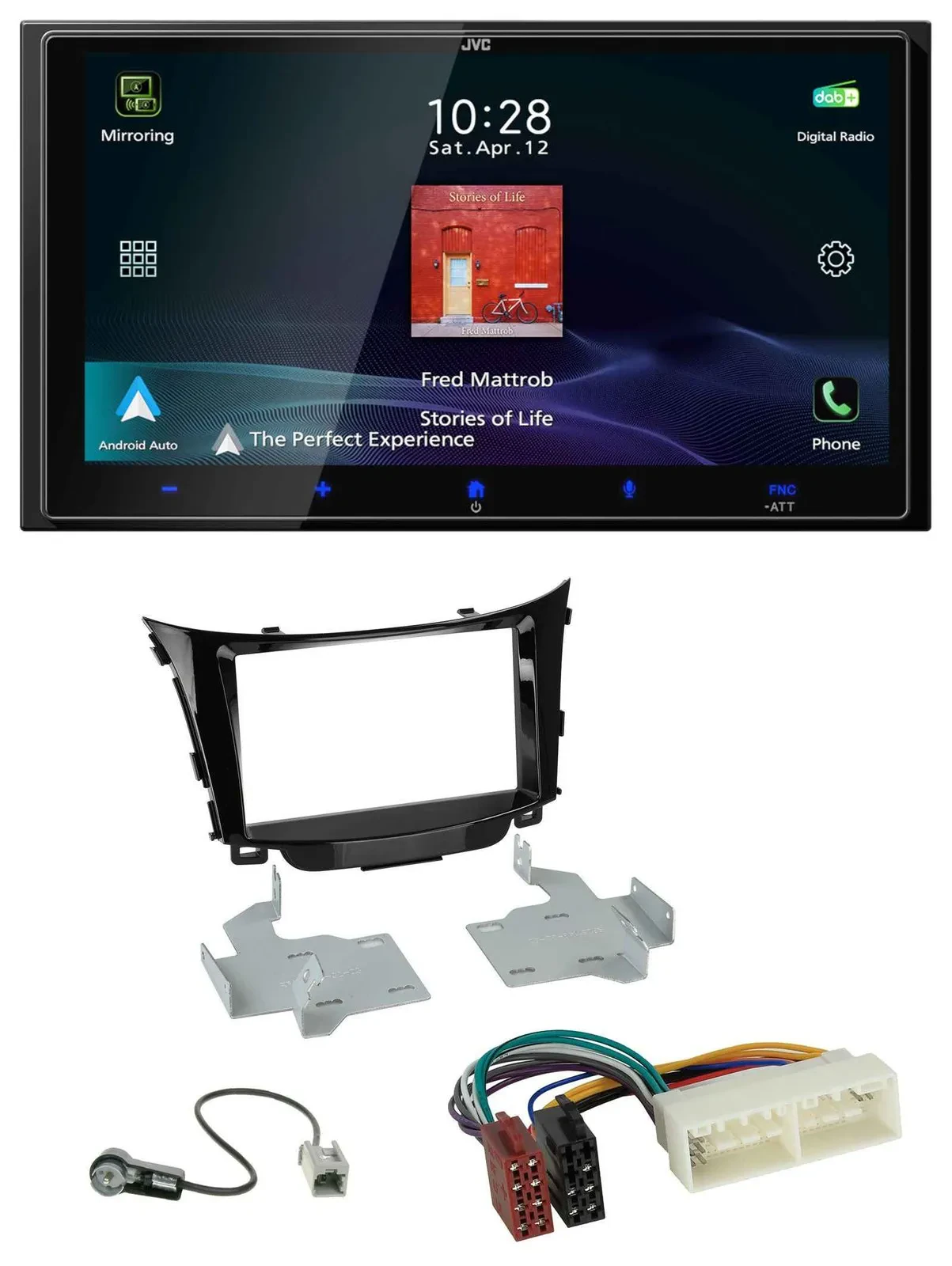 JVC USB Bluetooth 2DIN DAB MP3 Autoradio für Hyundai I30 (ab 2017)