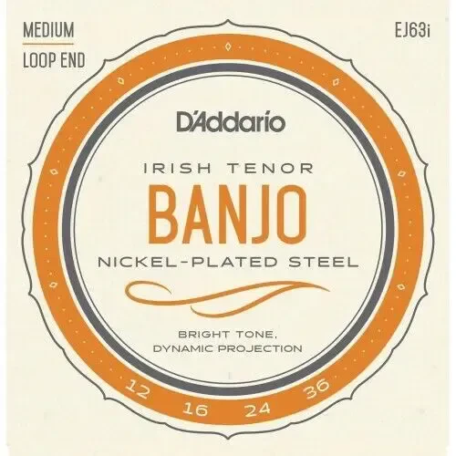 Струны для банджо Daddario EJ63i Irish Tenor Banjo Strings nickel wound