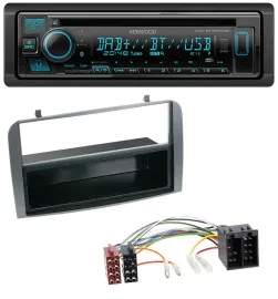 Автомагнитола Kenwood Bluetooth, DAB, CD/MP3, USB для Alfa Romeo 147/GT антрацит с нишей