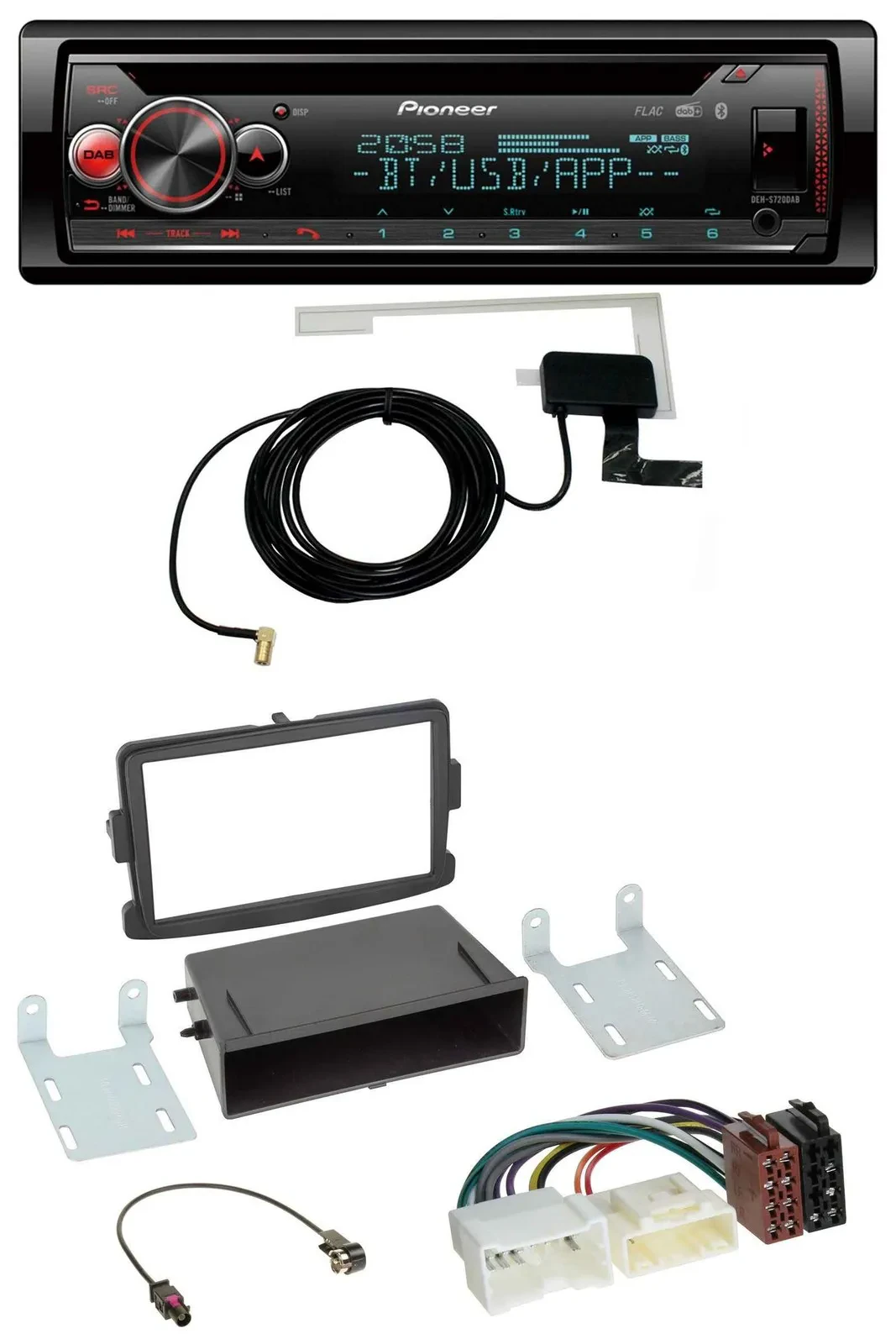 Pioneer DAB CD MP3 USB Bluetooth Autoradio für Dacia Logan Sandero Opel Vivaro