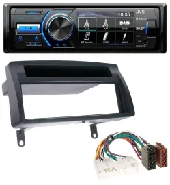 JVC Bluetooth MP3 USB DAB Autoradio für Toyota Corolla E12 2003-2008 dunkelgrau