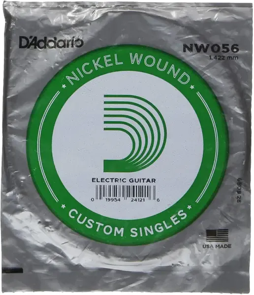 Струна для электрогитары D'Addario NW056 XL Nickel Wound Singles, сталь никелированная, калибр 56