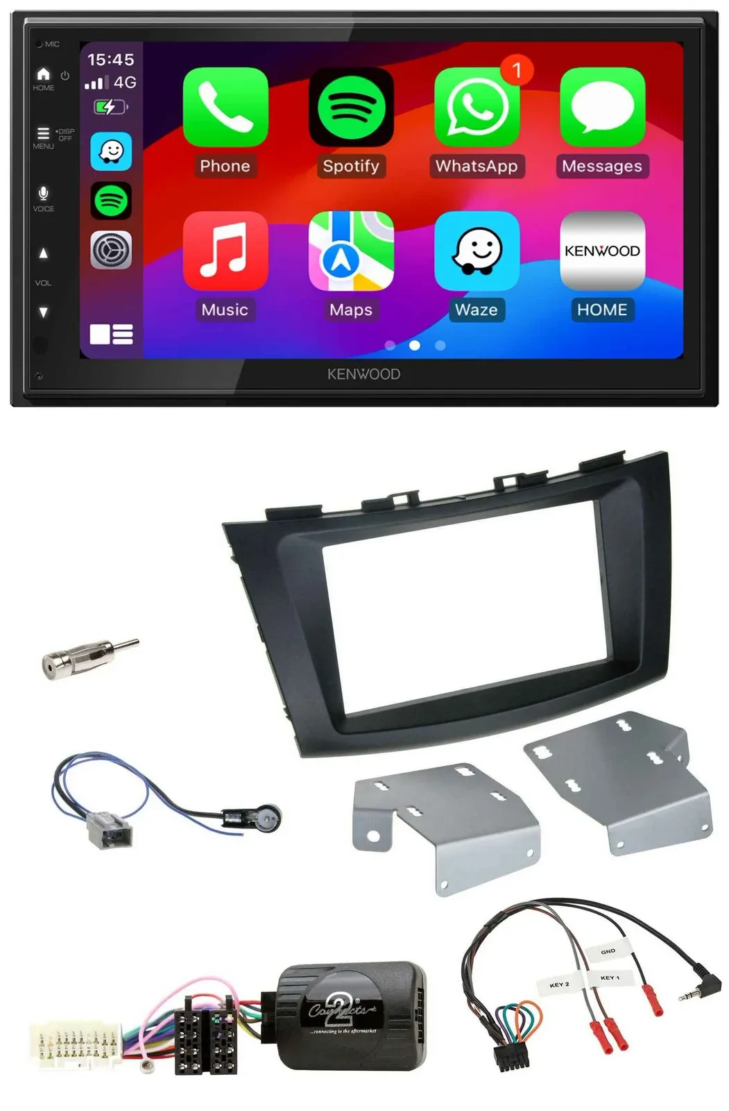 Kenwood Lenkrad USB DAB 2DIN Bluetooth Autoradio für Suzuki Swift ab 2011