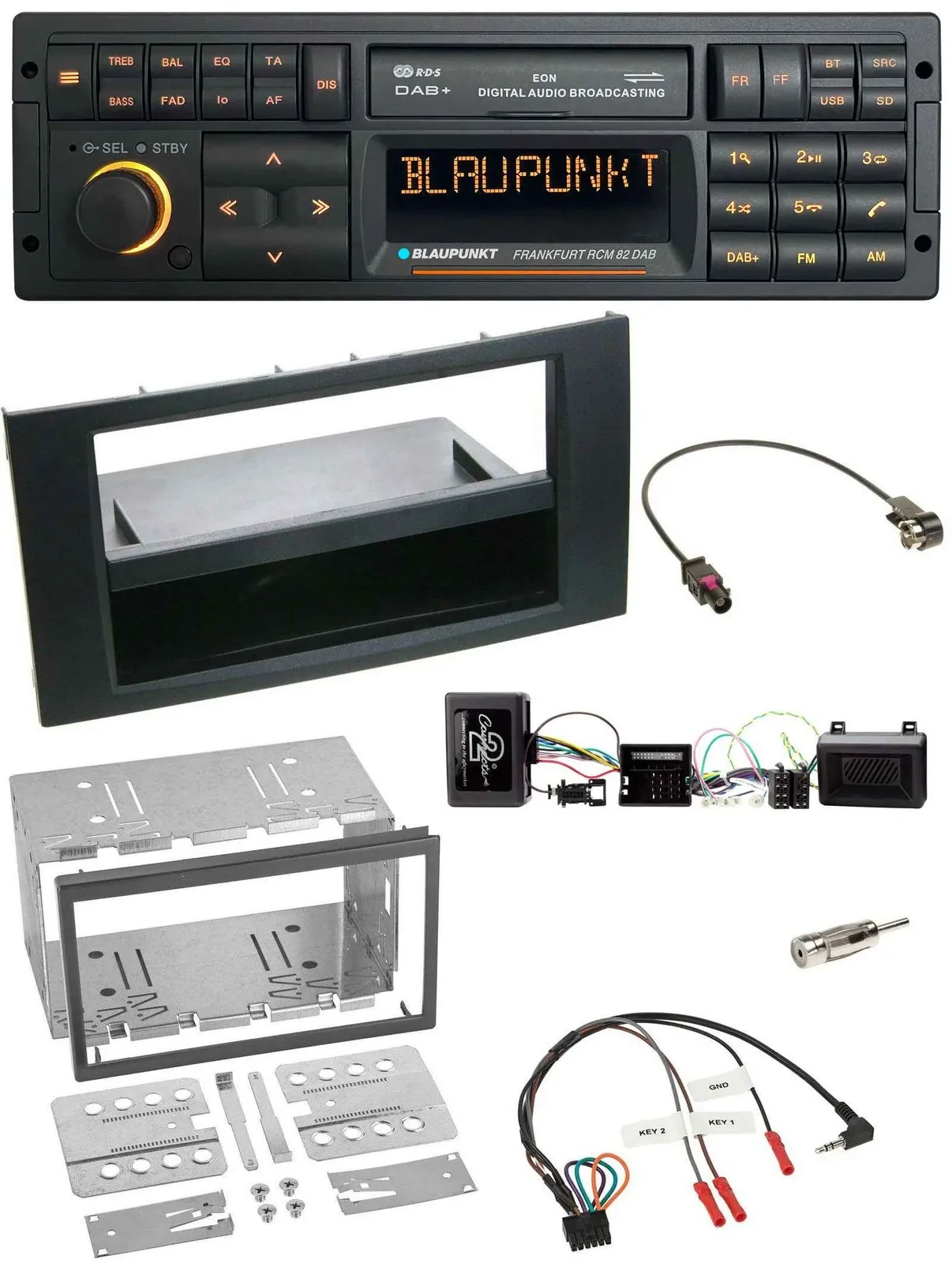 Blaupunkt USB DAB SD Lenkrad Bluetooth Autoradio für Ford Kuga 2008-2012 schwarz