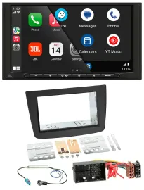 JBL USB 2DIN MP3 Bluetooth AUX Autoradio für Alfa Romeo Mito 955 ab 14 schwarz