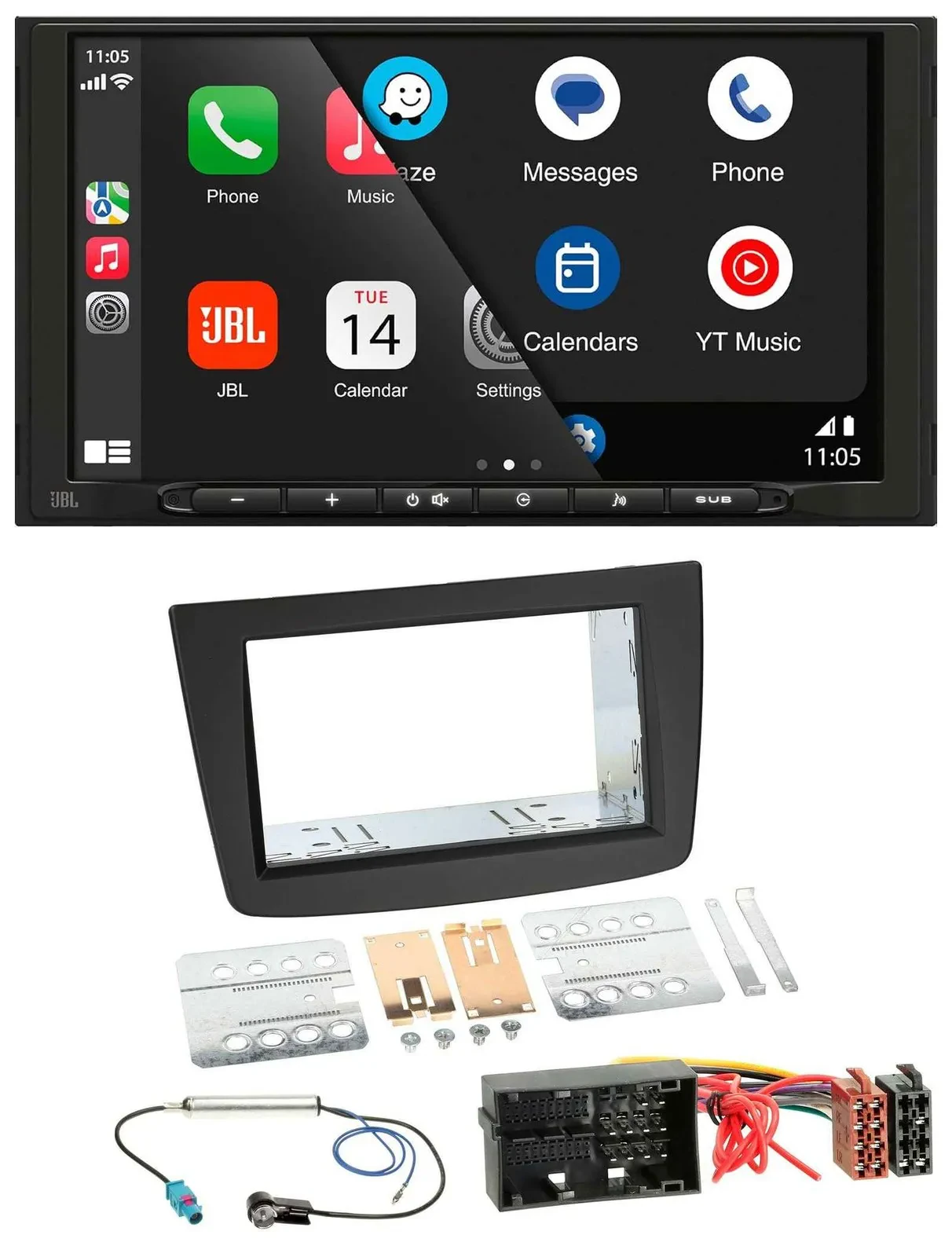 JBL USB 2DIN MP3 Bluetooth AUX Autoradio für Alfa Romeo Mito 955 ab 14 schwarz