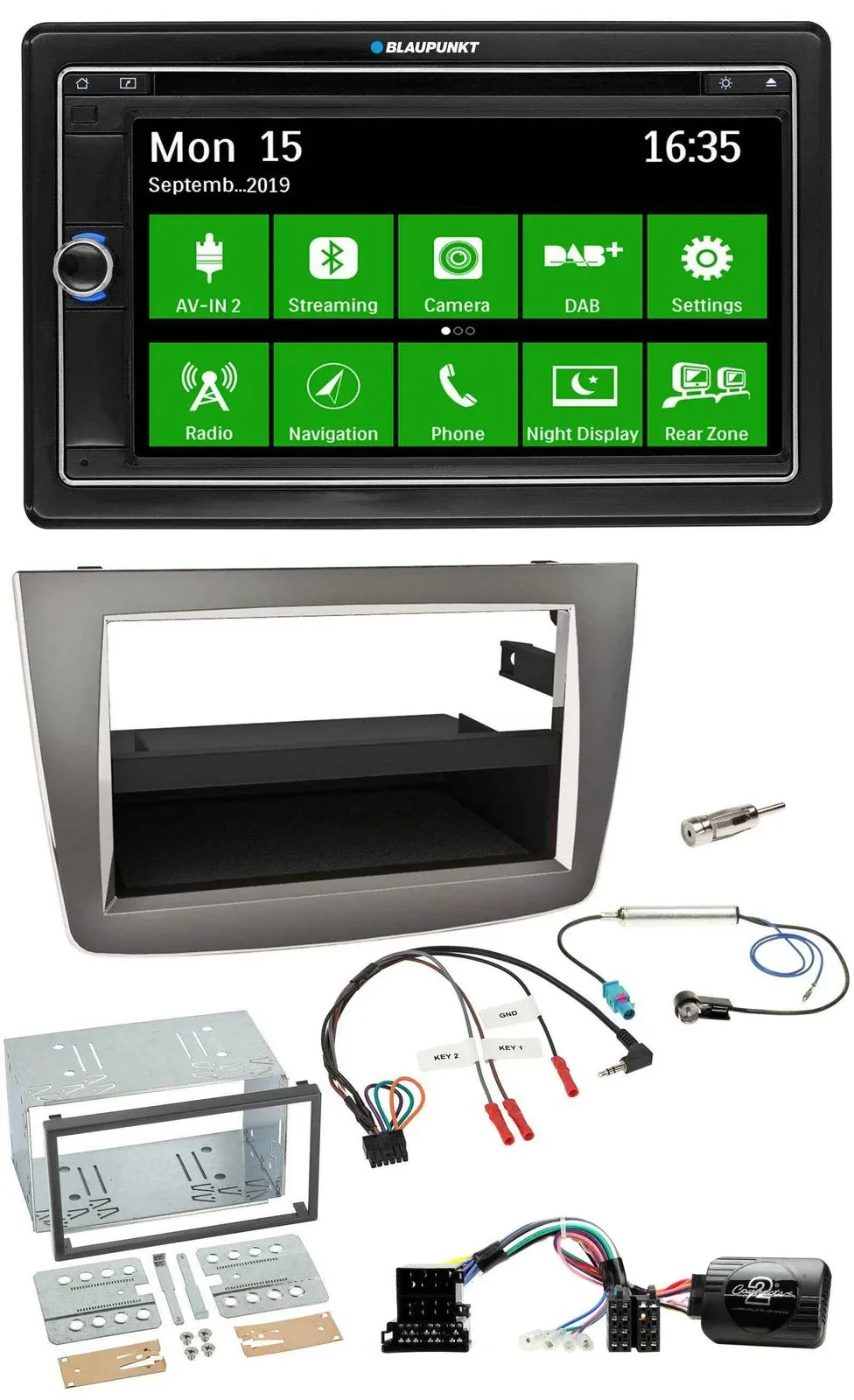 Blaupunkt Bluetooth 2DIN Lenkrad DAB USB TMC Navigation für Alfa Romeo Mito 2008