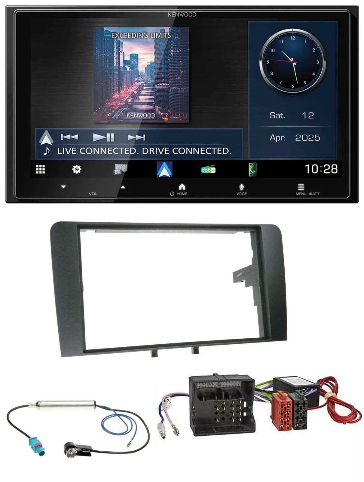 Kenwood Bluetooth 2DIN USB DAB MP3 Autoradio für Audi A3 8P 2003-2012 Aktivsyste