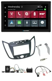 Blaupunkt 2DIN Lenkrad USB Bluetooth DAB Autoradio für Ford C-Max ab 2011 grau