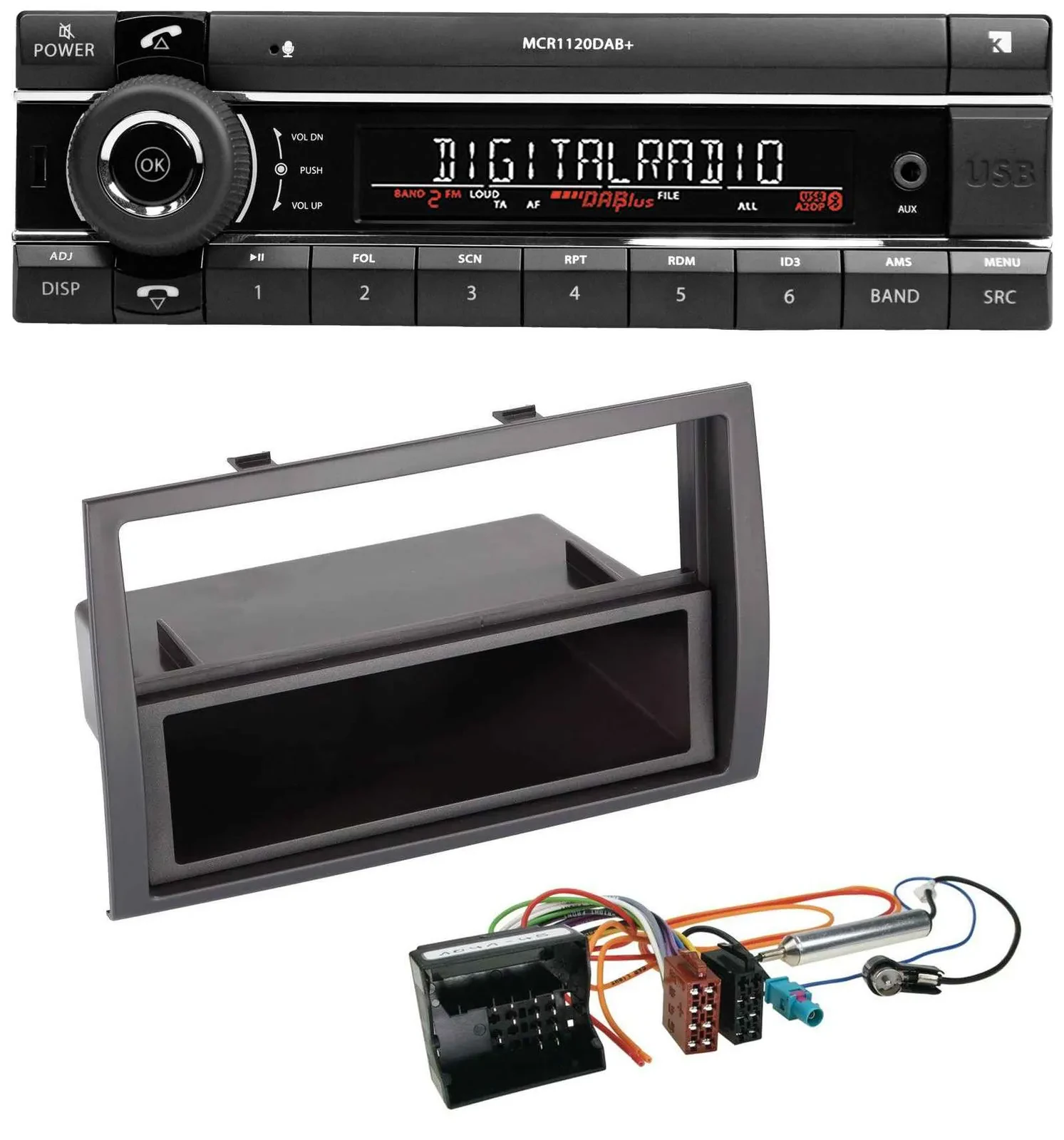 Kienzle Bluetooth MP3 USB DAB Autoradio für Citroen Jumper 2006-2011 Quadlock