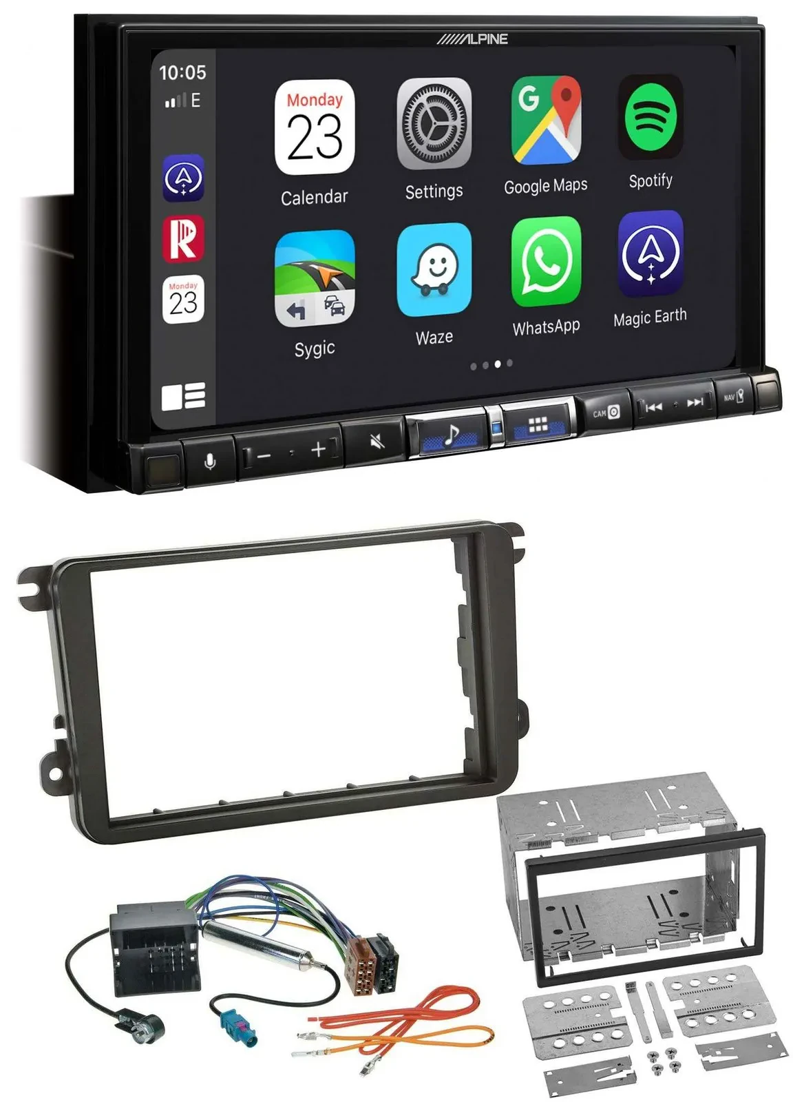 Автомагнитола Alpine 2 DIN DAB USB MP3 Bluetooth для VW Caddy/Golf 5/6/Jetta (с 2003)