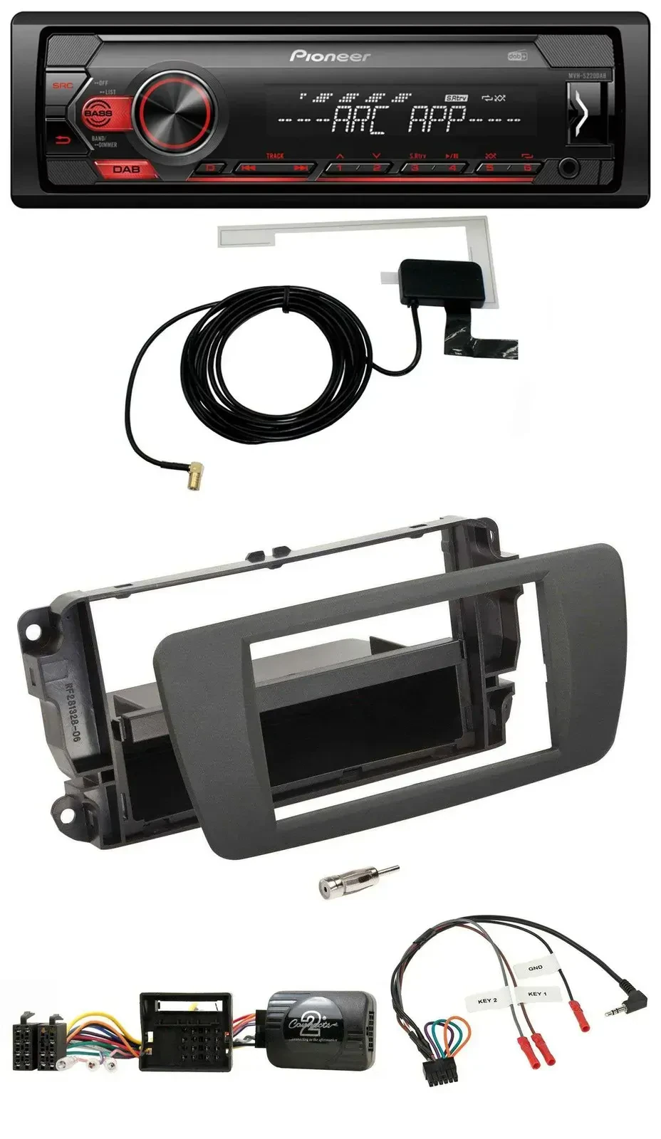 Автомагнитола для Seat Ibiza Pioneer 1 DIN, USB, DAB, MP3, серый