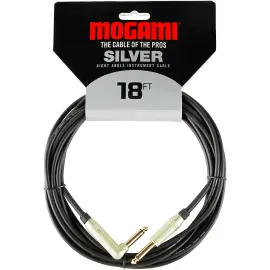 Mogami Silver Series Guitar Cable Straight to Right Angle 18 ft.