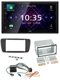 JVC DAB 2DIN MP3 Bluetooth USB Autoradio für Seat Ibiza ab 08 azabacheschwarz