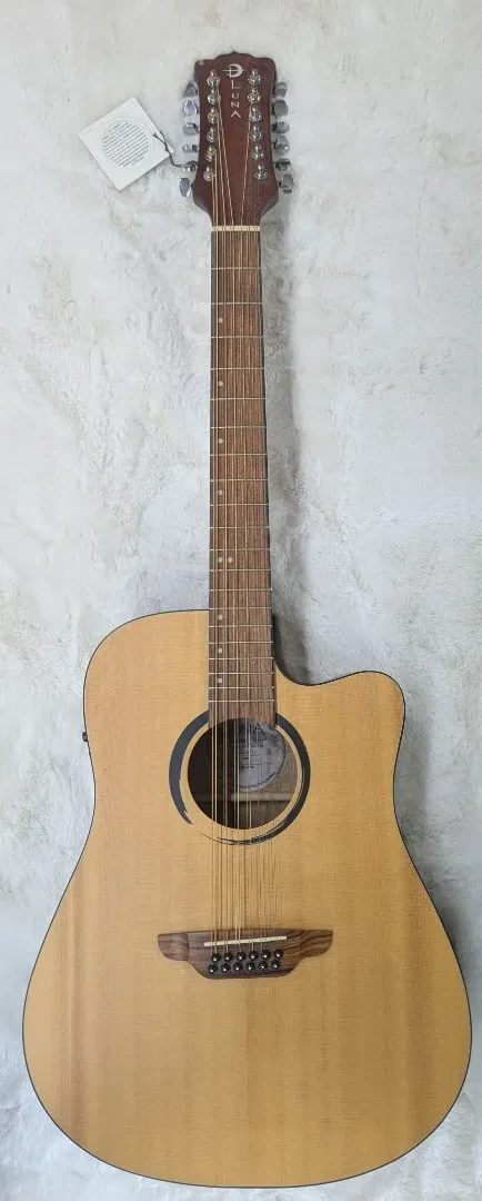 Luna Guitars Luna Wabi Sabi Dreadnought Solid Top 12 String Acoustic Electric Guitar -B stock
