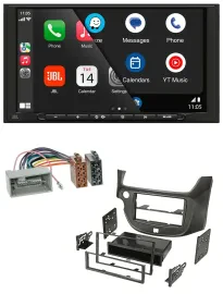 JBL USB 2DIN MP3 Bluetooth AUX Autoradio für Honda Jazz ab 09 dunkelgrau