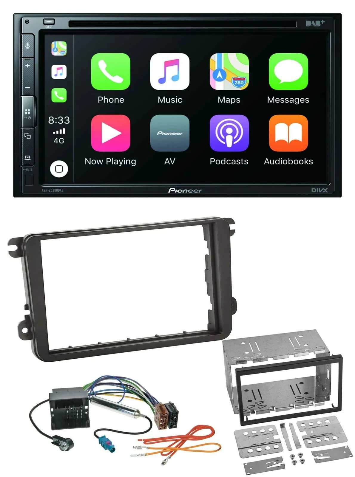 Автомагнитола для VW Amarok (с 2010), Beetle Pioneer 2-DIN DVD, DAB, Bluetooth, USB