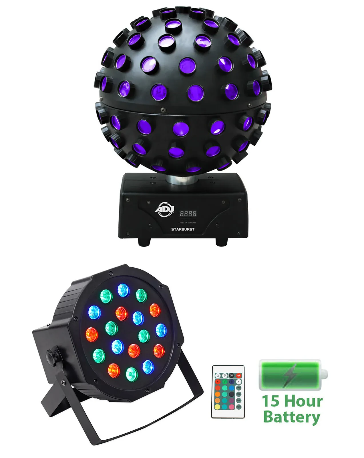 Комплект светового оборудования American DJ STARBURST+BATTERY PAR 50