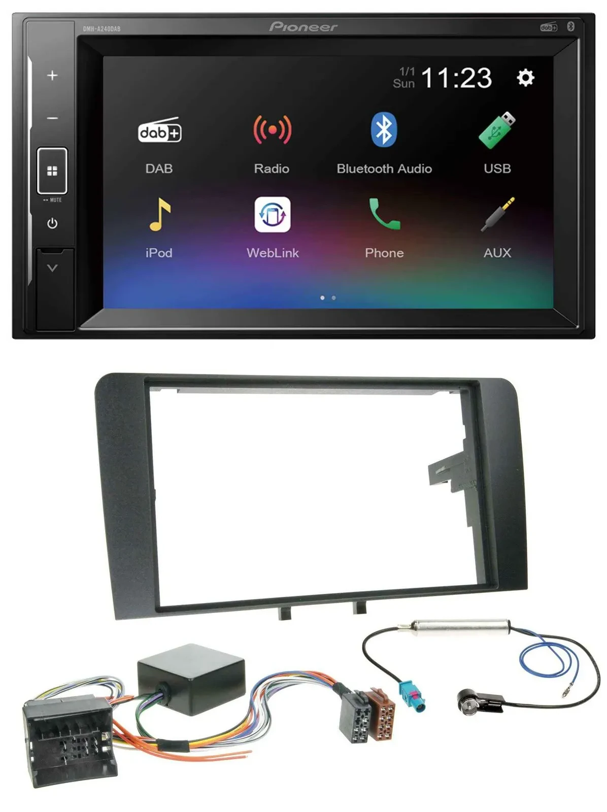 Pioneer DAB MP3 2DIN Bluetooth USB Autoradio für Audi A3 06-12 8P Infinity Aktiv