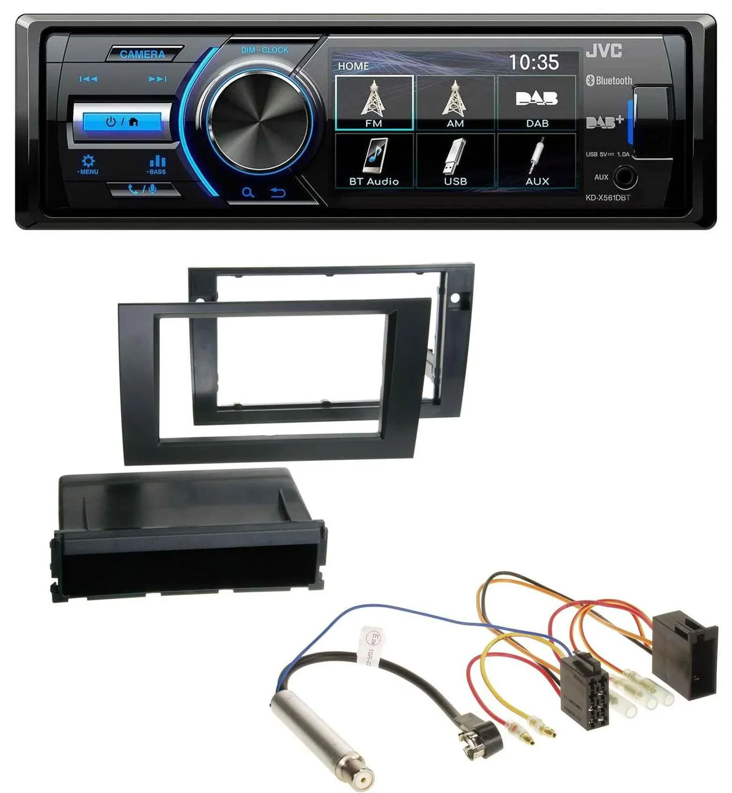 Автомагнитола для Audi A4 B6/B7 (2001–2008) JVC Bluetooth, USB, DAB, ISO
