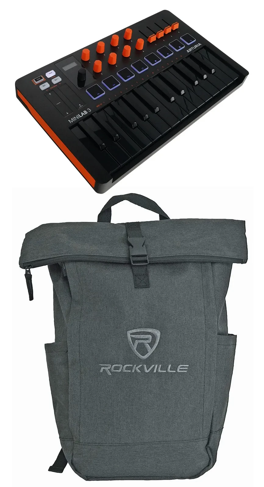 MIDI-клавиатура Arturia MiniLab 3 Orange 25 клавиш, USB, с рюкзаком