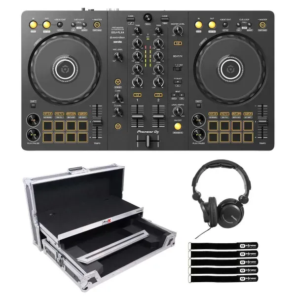 DJ-контроллер с джогом Pioneer DDJ-FLX4 Black с аксессуарами