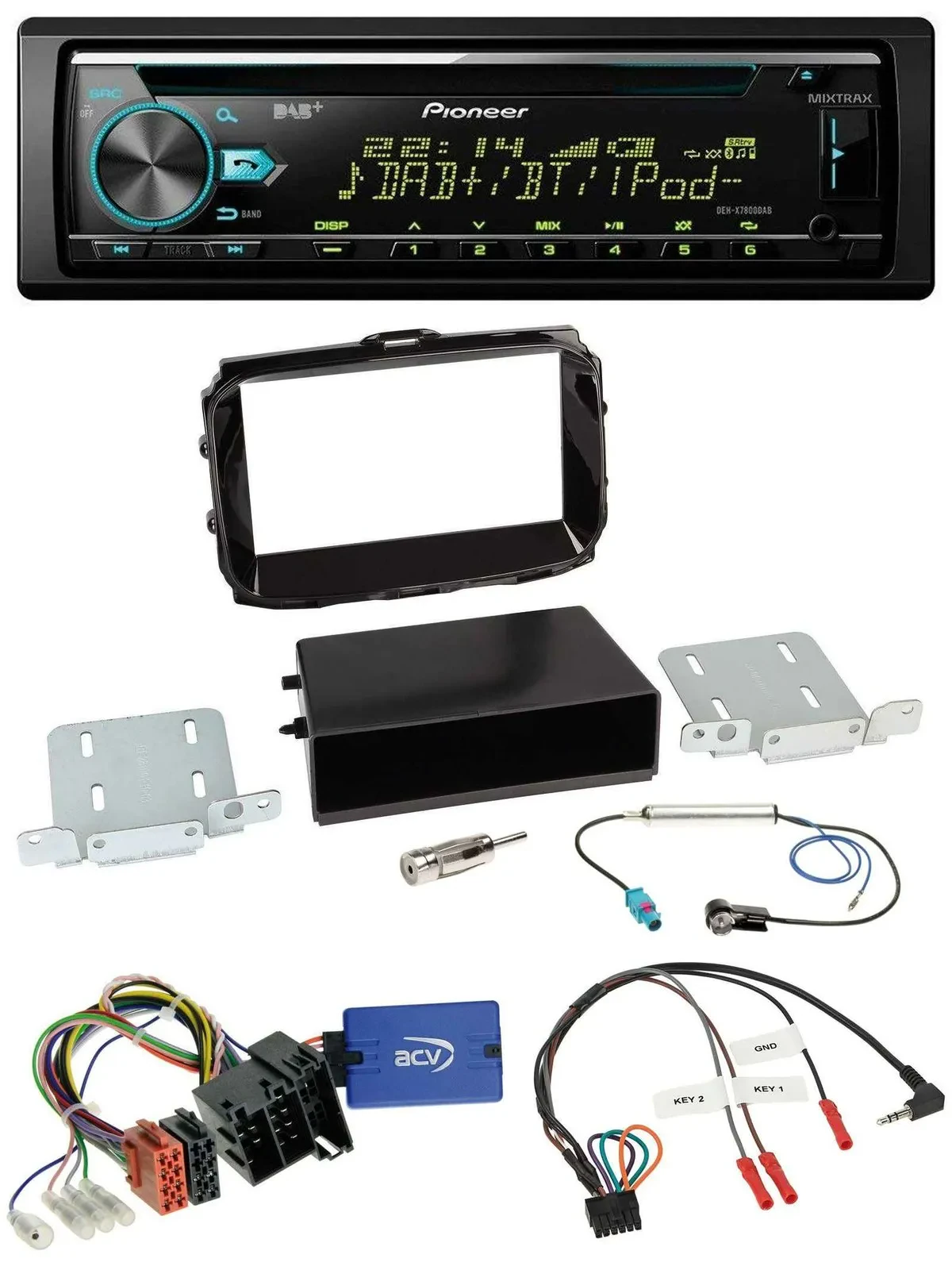 Автомагнитола для Alfa Romeo Giulietta (2013–2021) Pioneer DAB, CD, USB, Bluetooth, с поддержкой кнопок на руле