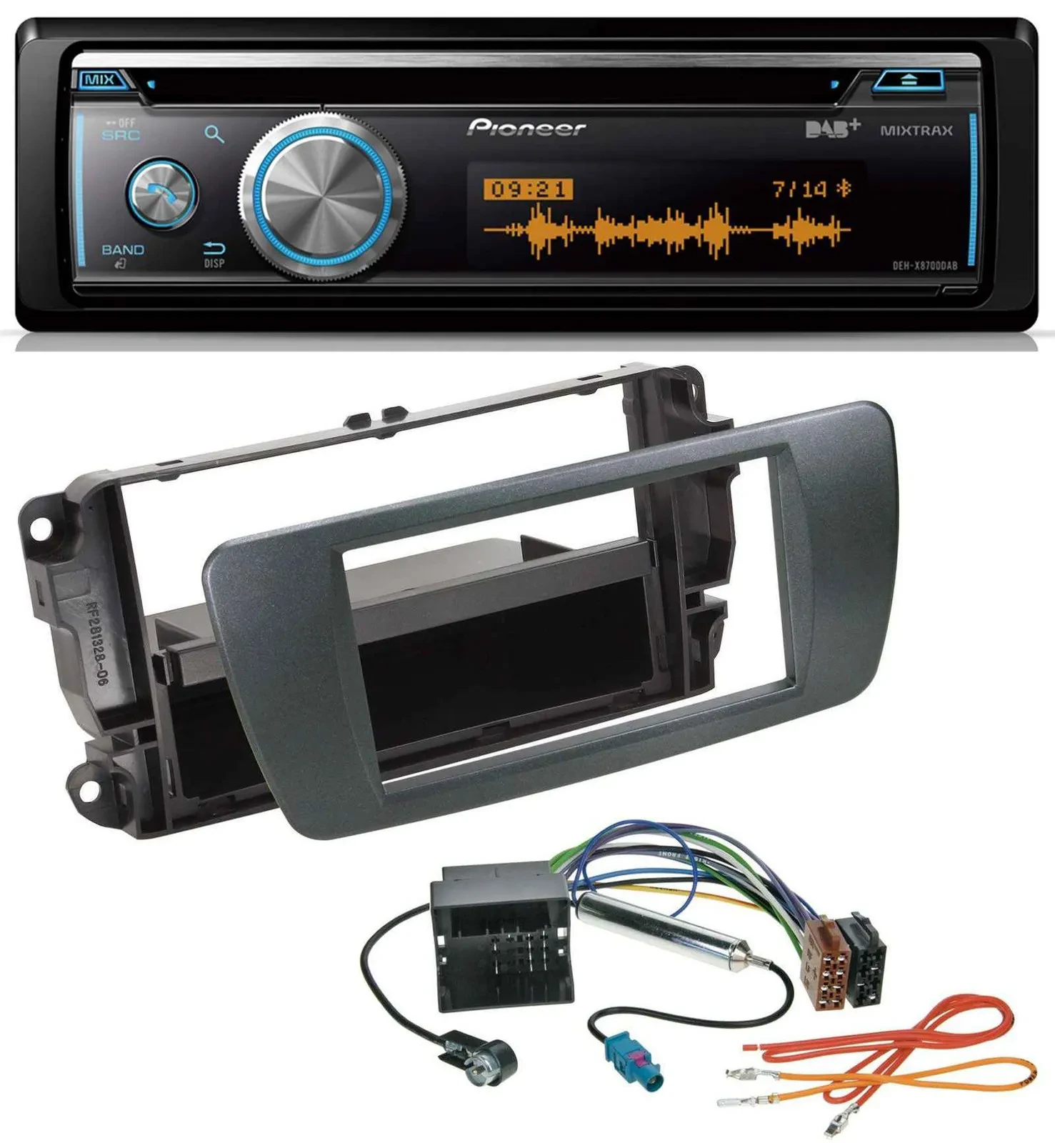 Автомагнитола Pioneer DAB, CD, MP3, USB, Bluetooth для Seat Ibiza (с 2008), черный
