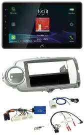 Автомагнитола JVC для Toyota Yaris 2011–2014 DAB, Bluetooth, USB, серебристая, 28-pin