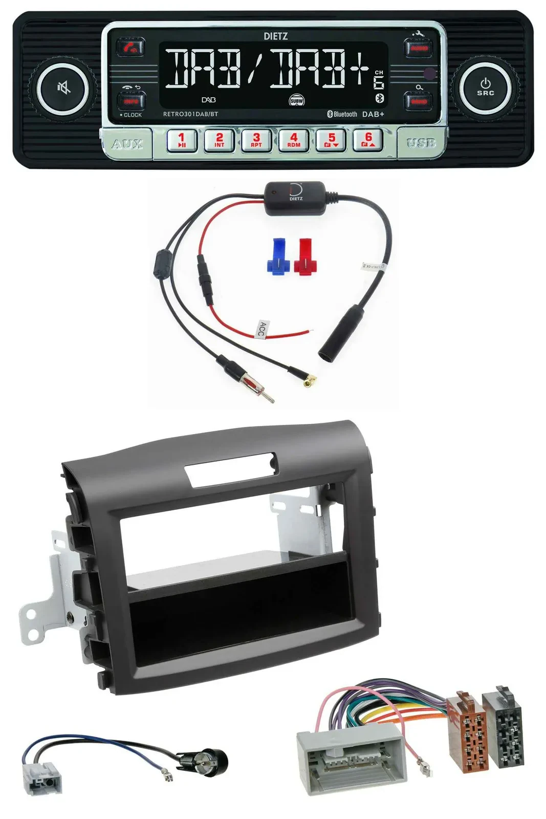 Dietz MP3 DAB Bluetooth USB Autoradio für Honda CR-V (ab 2013)