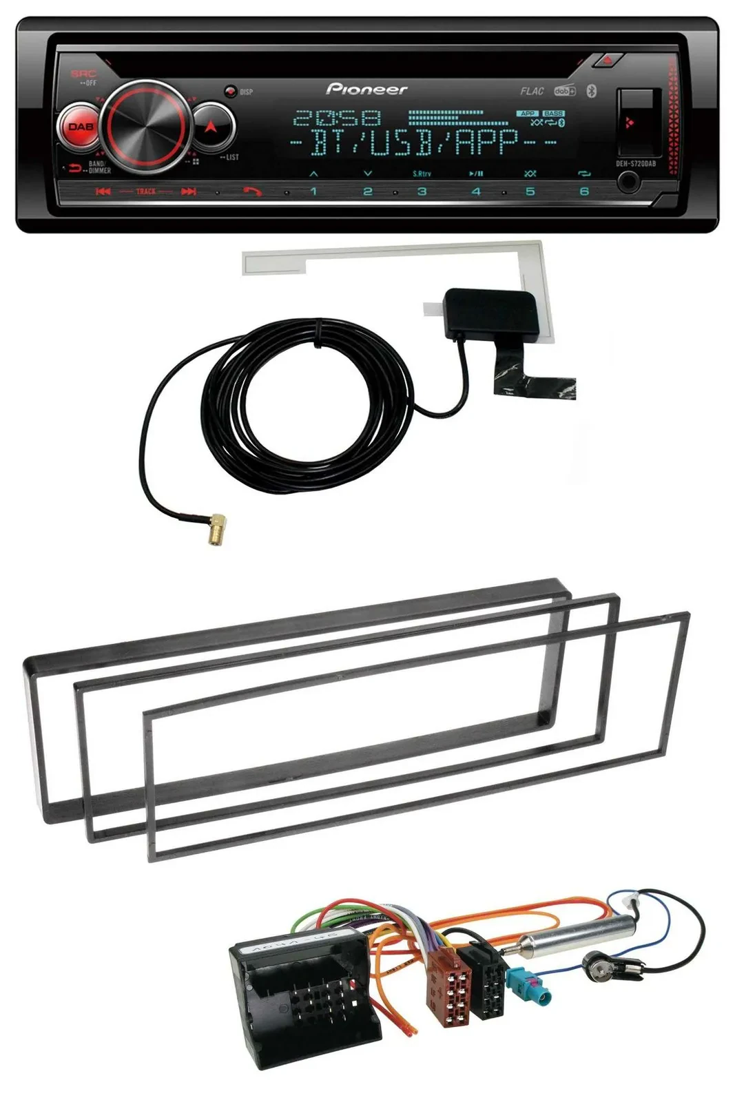 Автомагнитола Pioneer DAB CD MP3 USB Bluetooth для Peugeot 307/1007 (2001–2009)