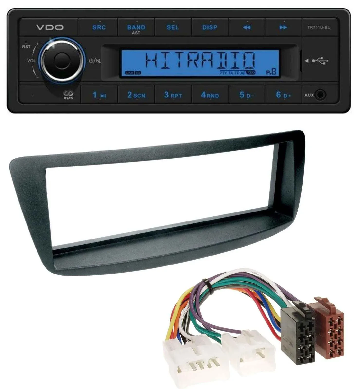 Автомагнитола для Toyota Aygo (AB1, 2005–2014) VDO 1-DIN, USB, AUX, MP3