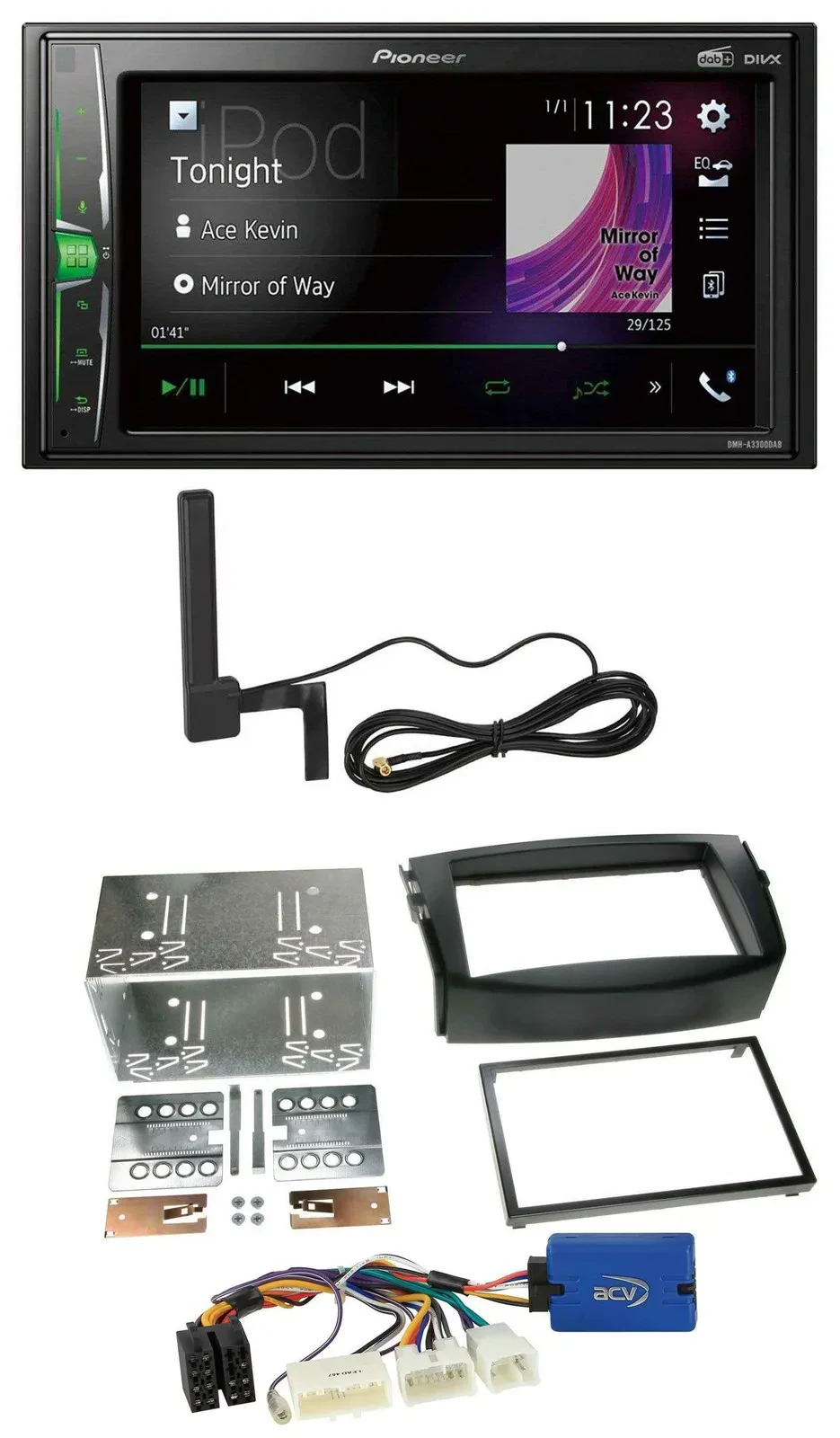 Автомагнитола для Toyota RAV4 (2011–2013) Pioneer 2DIN, MP3, DAB, Bluetooth, AUX, 28-pin