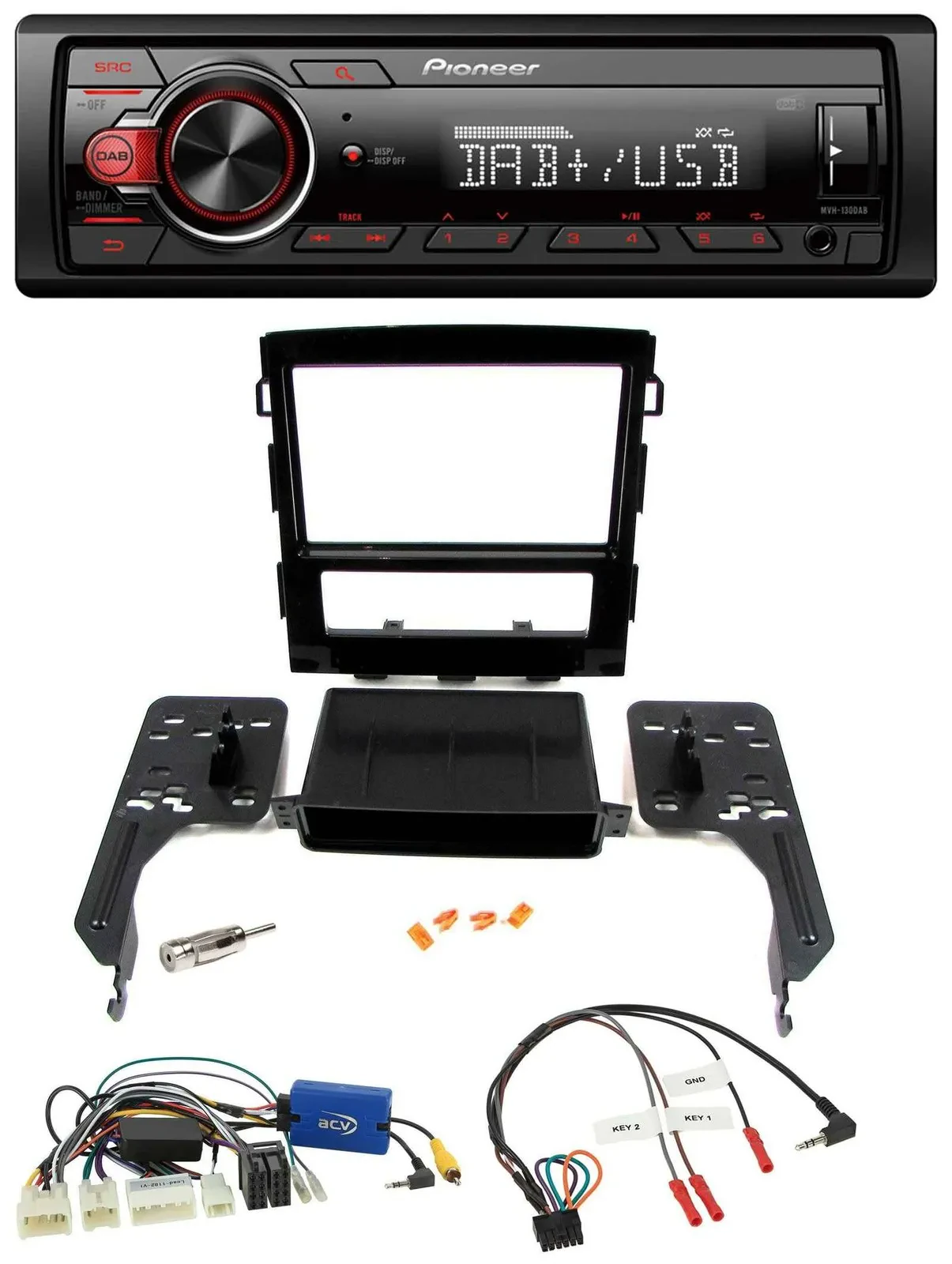 Автомагнитола для Subaru Impreza Pioneer 1 DIN, DAB, USB, поддержка управления с руля (с 2018)