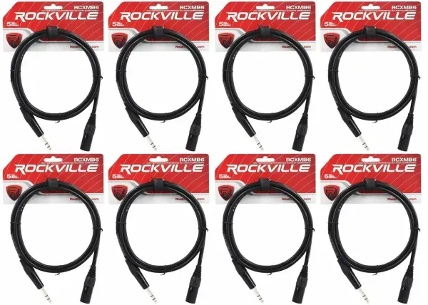 Коммутационный кабель Rockville RCXMB6-B Black 1.8 м (8 штук)