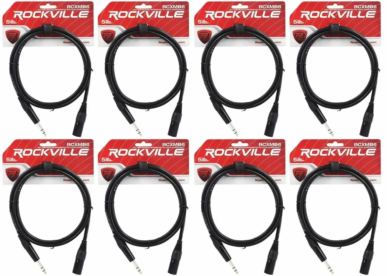 Коммутационный кабель Rockville RCXMB6-B Black 1.8 м (8 штук)